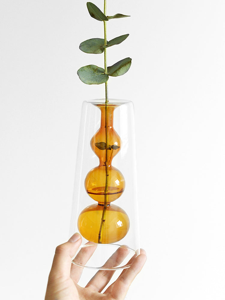 Vase rétro en verre coloré