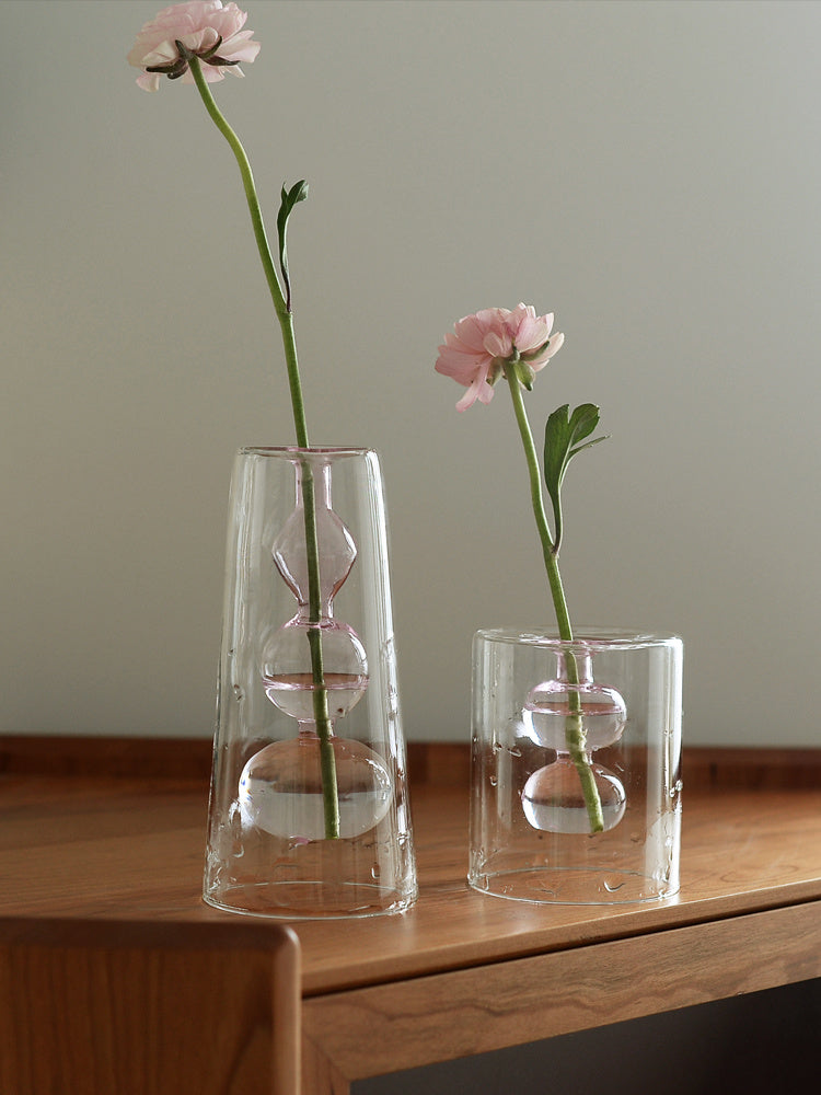 Vase rétro en verre coloré