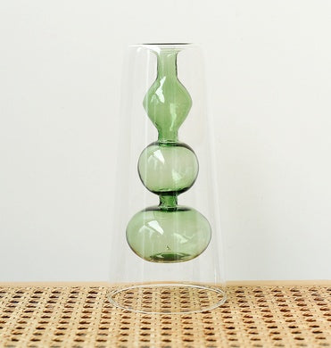 Vase rétro en verre coloré