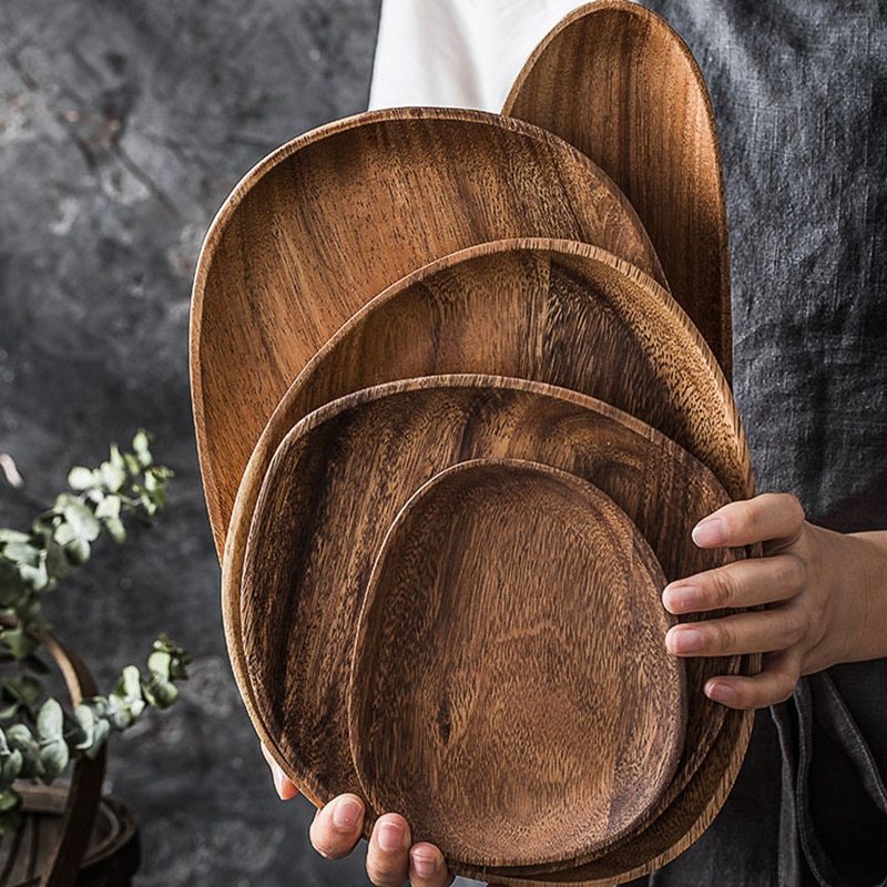 Set de 5 plateaux en bois